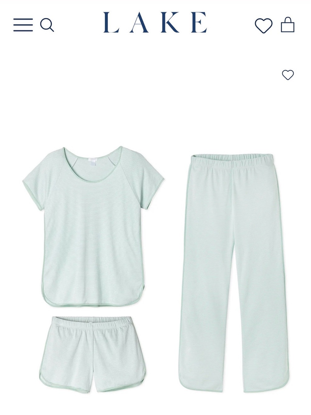 LAKE Pima Three-Piece Bundle in Parisian Green size small